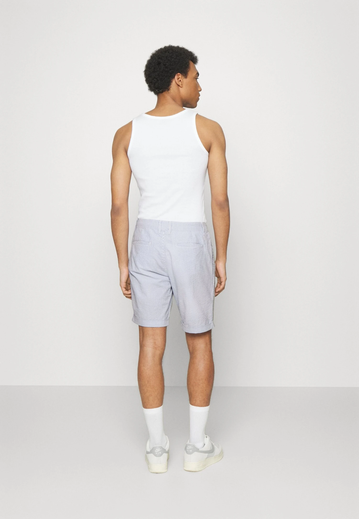 Pier One Pleated Seersucker Short - Shorts - Blue 5 Pier One Pleated Seersucker Short - Shorts - Blue - Bilde 3