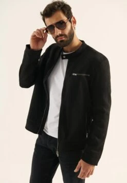 Pier One Imitert Skinnjakke - Black