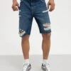 Pier One Jeansshorts - Dark Blue Denim