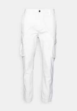 Pier One Cuffed Skinny Trouser- Cargobukse - White -Pier One 4e3aede249bc4129bbf969f1fa9be9f5