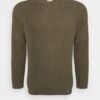 Pier One Big Stitch Mix Crewneck - Strikkegenser - Olive 1 Pier One Big Stitch Mix Crewneck - Strikkegenser - Olive -Pier One 74b2248742944cc6a34834479528dd93