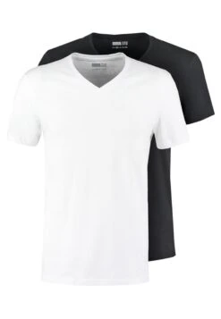 Pier One 2 Pack - T-Shirts - White/Black -Pier One 7f713aa7d0cf4680ab0acb77eb634838
