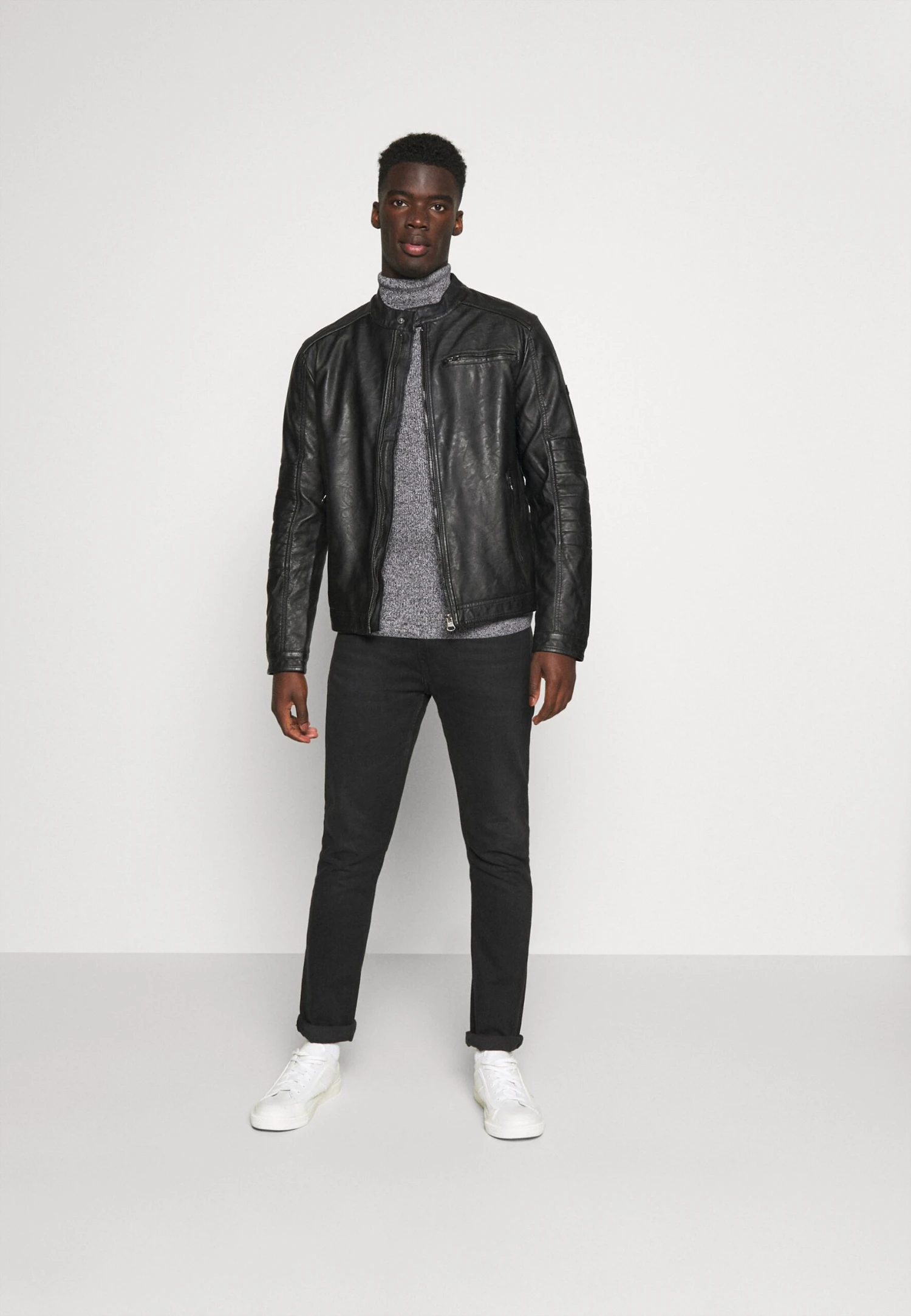 Pier One Muscle Fit Turtle - Strikkegenser - Mottled Grey 4 Pier One Muscle Fit Turtle - Strikkegenser - Mottled Grey - Bilde 2