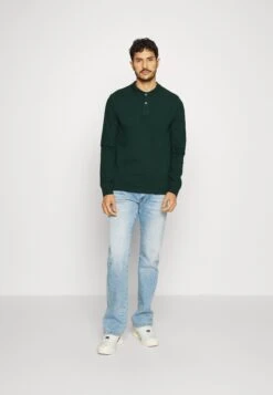 Pier One Long Sleeve 2 Pack- Poloskjorter - Dark Grey/Khaki