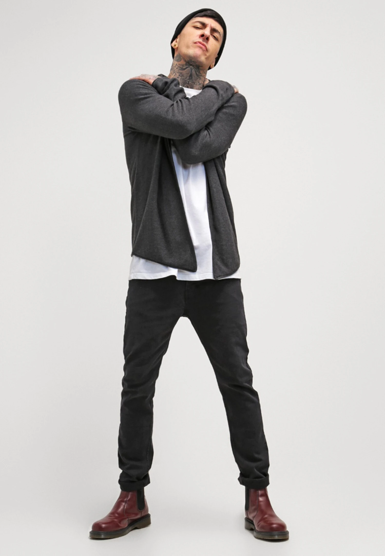 Pier One Cardigan - Mottled Dark Grey 4 Pier One Cardigan - Mottled Dark Grey - Bilde 2